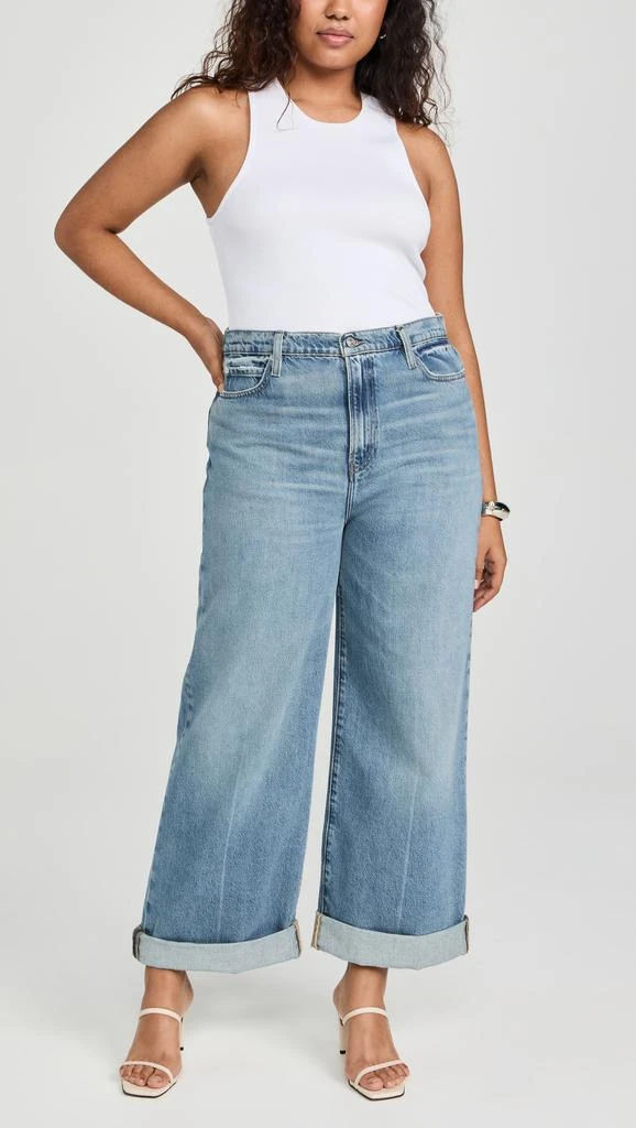 FRAME Le Jane Wide Leg Cuffed Jeans 8