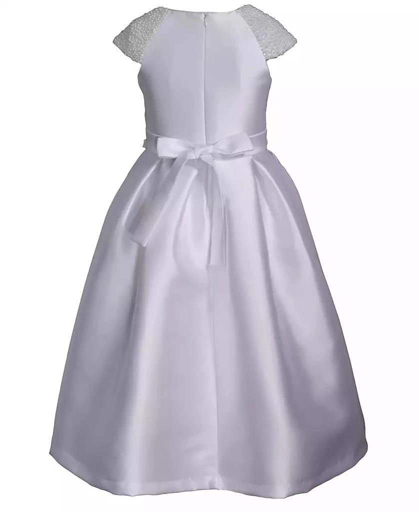 Bonnie Jean Big Girls Mikado Embellished Cultivated Pearl Communion Dress 5