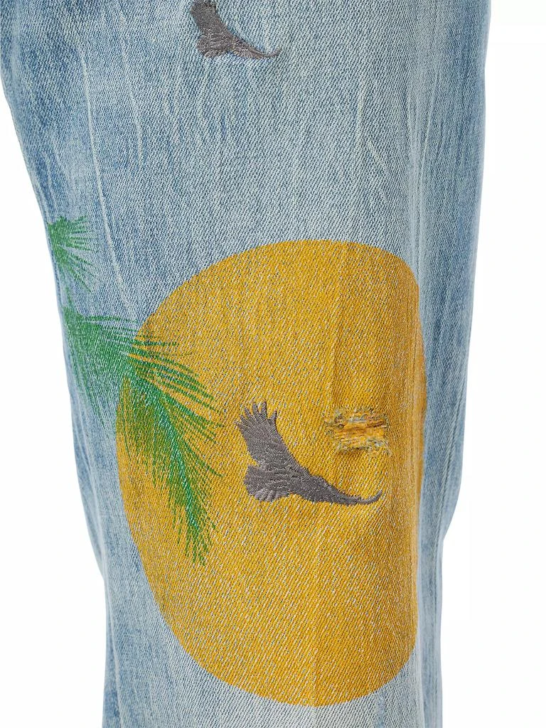 Hudson Walker Palm Painted Kick Flare Jeans 8
