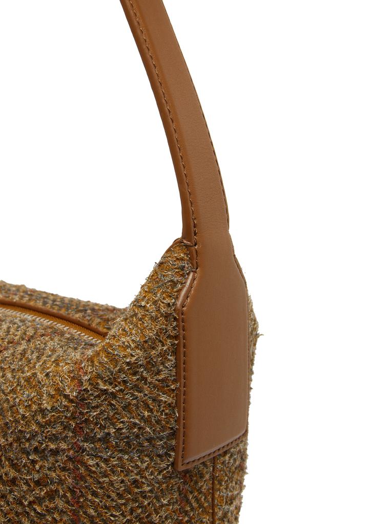 Loewe Cubi shoulder bag in brushed suede with tartan pattern