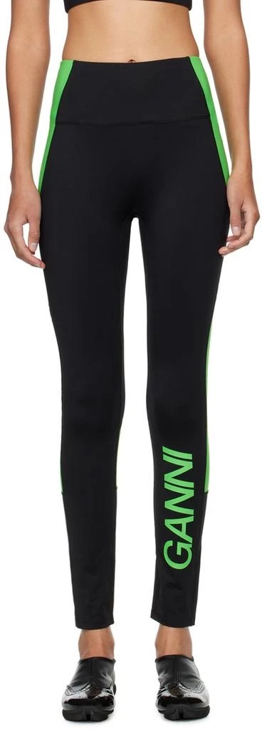 Ganni Black Active Leggings 1