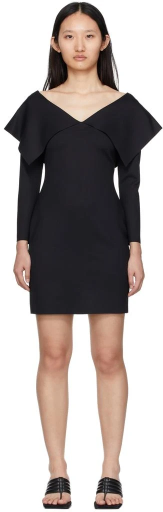 ROSETTA GETTY Black Fold Off-Shoulder Dress 1