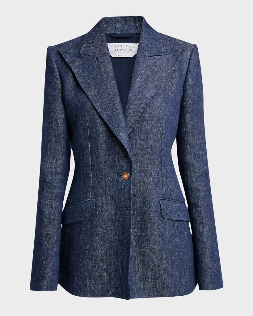 Gabriela Hearst Leiva Linen Single-Breasted Blazer Jacket
