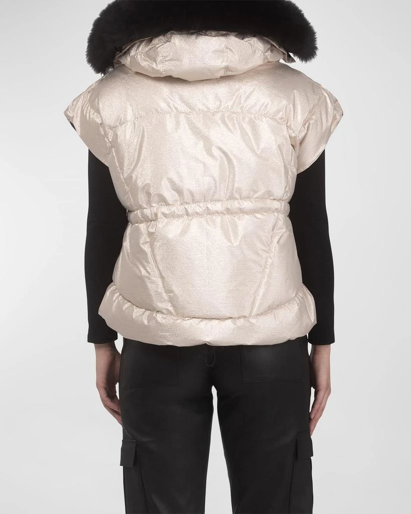 Gorski Apres-Ski Vest with Detachable Toscana Lamb Shearling Hood Trim 4