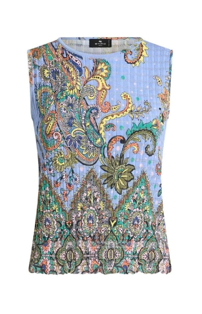 ETRO Sleeveless Knitwear Top With Paisley Pattern 1