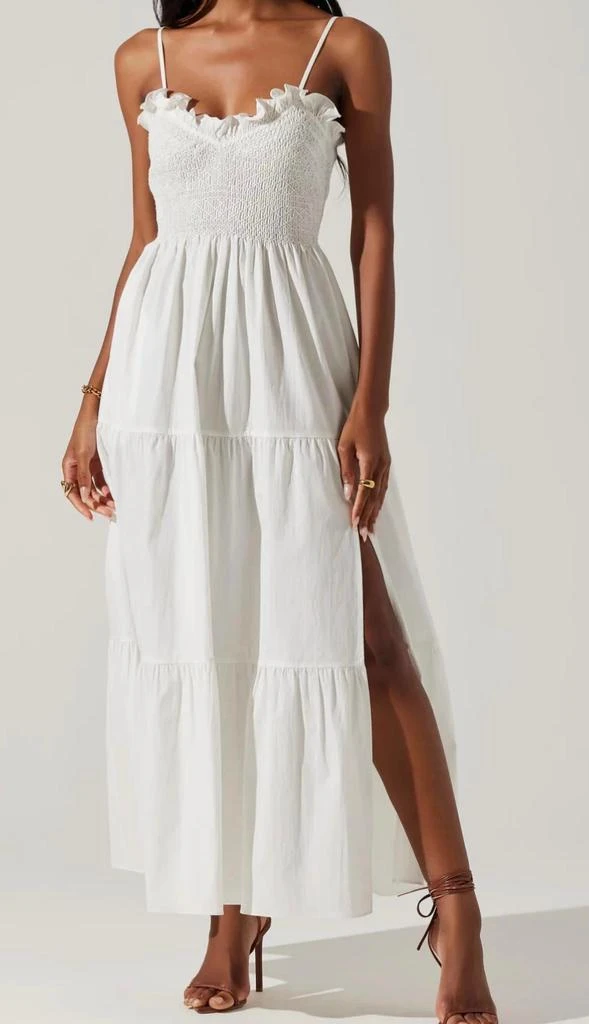 knee length dresses for ladies Scalloped Edge Midi Dress main image 1