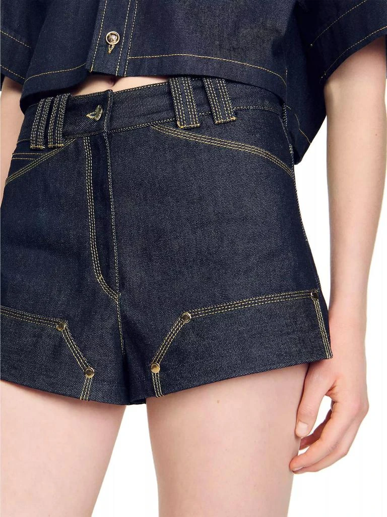 Sandro Raw Denim Shorts 6