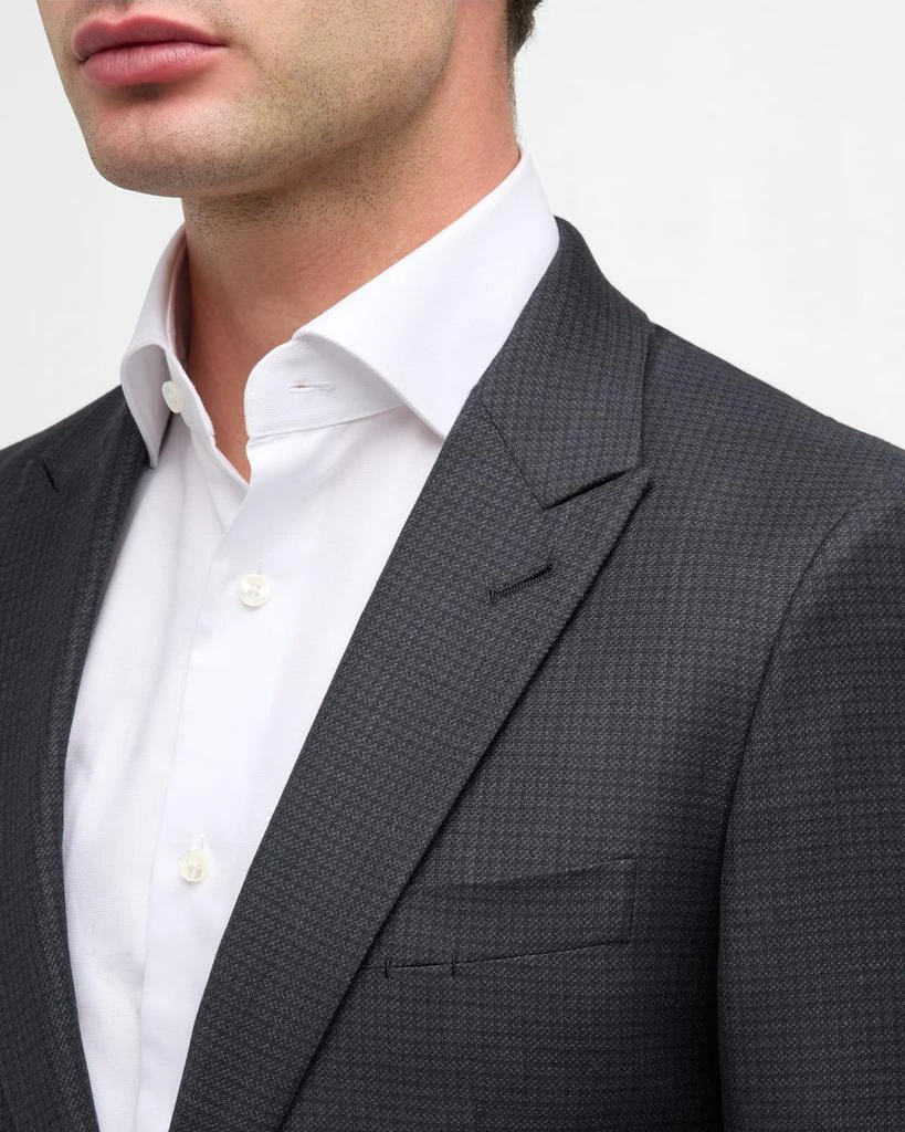 Zegna Men's City Check Wool Silk Suit 6