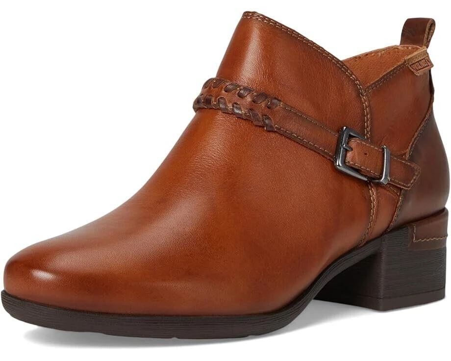 Pikolinos Pikolinos Malaga Boots Women's US 6.5-7 Brown Leather Ankle Block Heel RHS3015 3