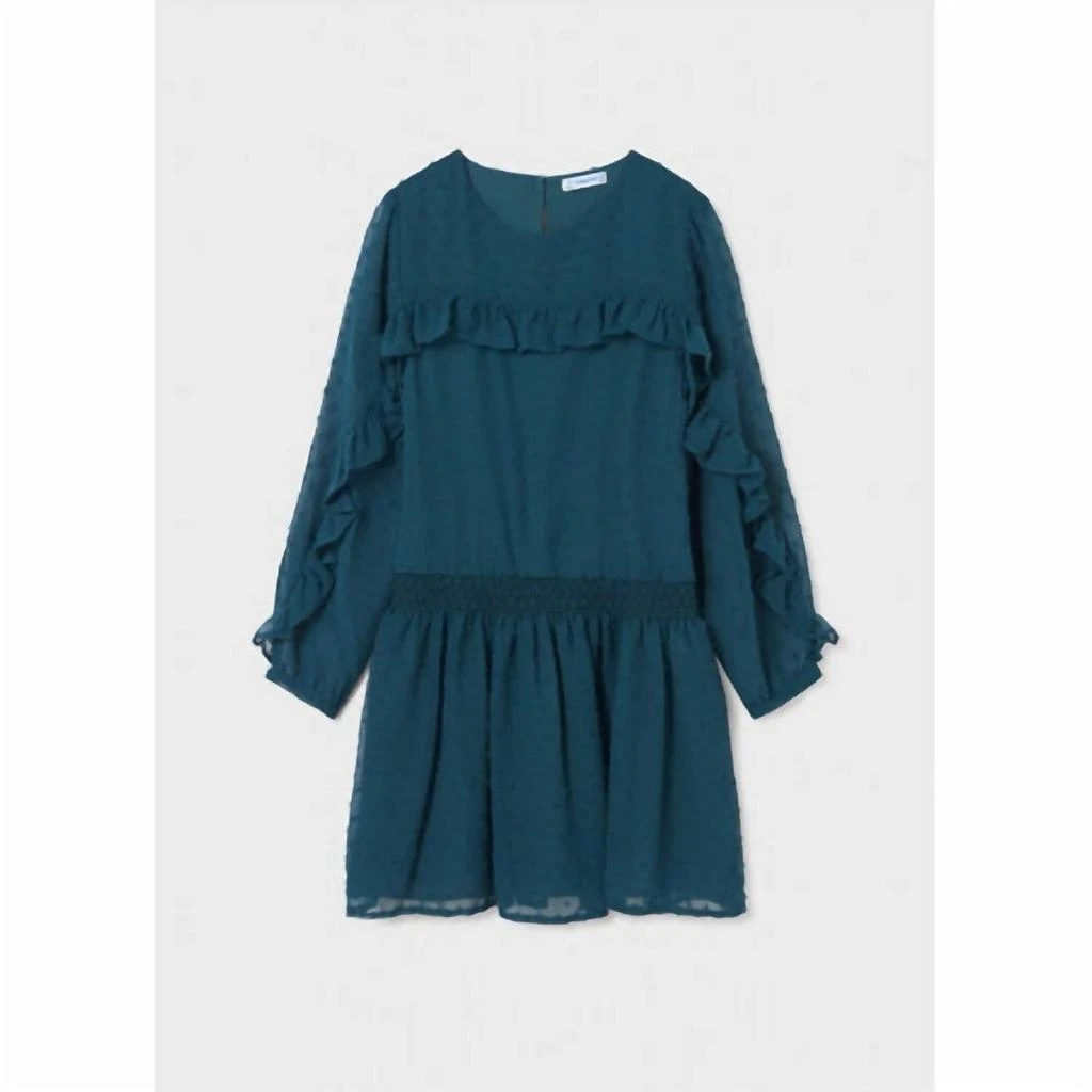 mayoral green dress Mayoral - Geo Floral Printed Pleated Dress main image 0
