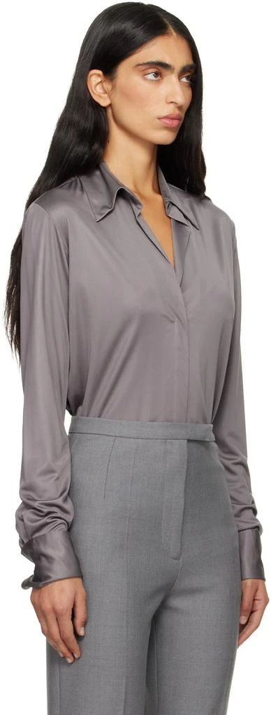 Dries Van Noten Gray Satin Shirt 2