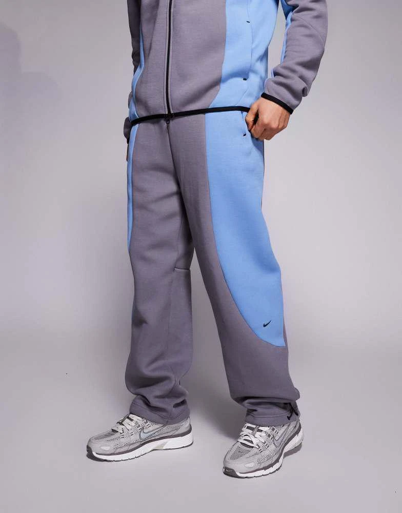 NIKE Nike Tech Fleece Pro open hem joggers in grey and navy 2