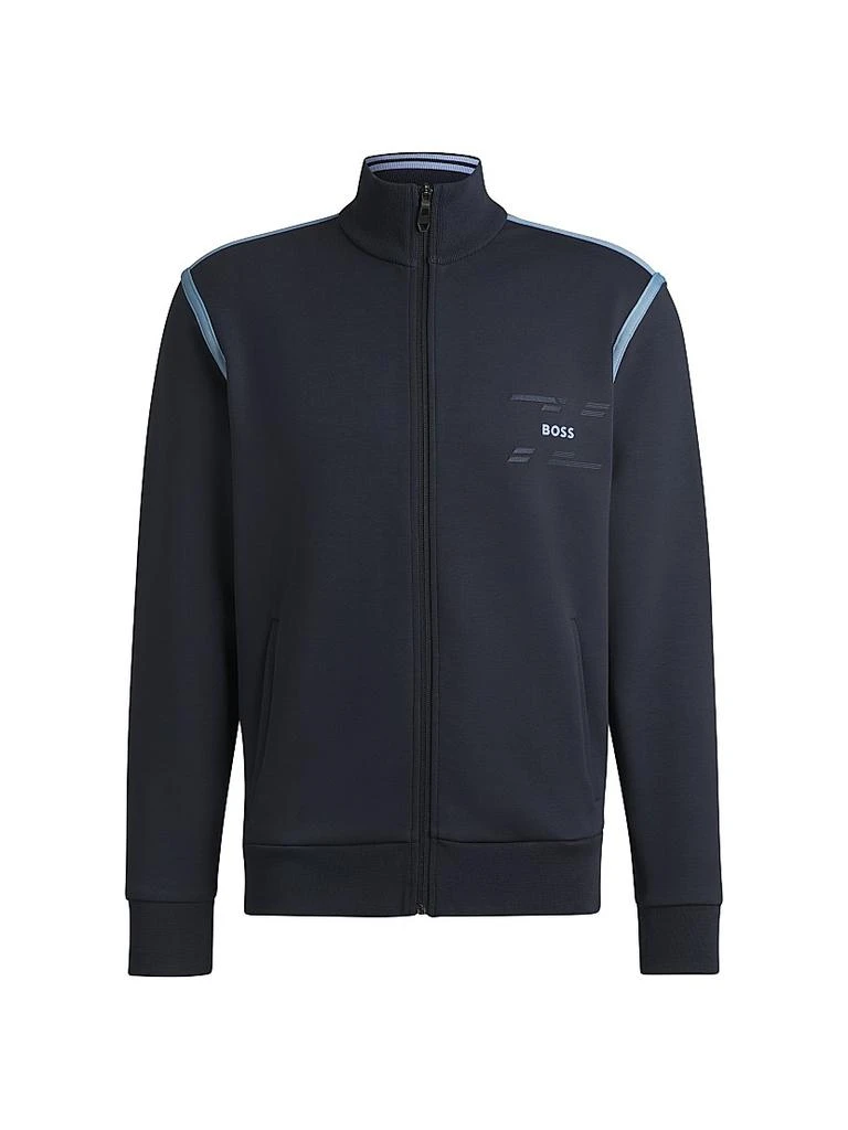 Hugo Boss Zip-Up Sweatshirt with Logo Artwork 1