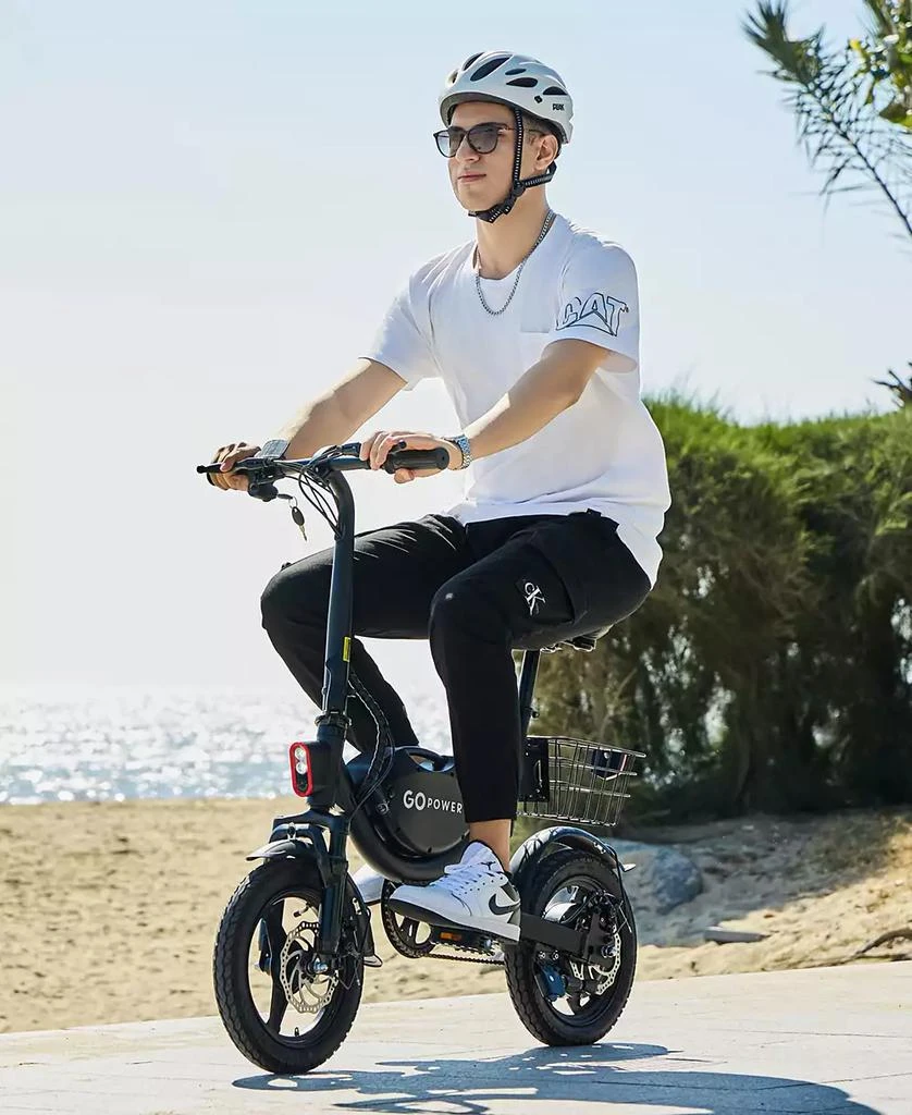 Gopowerbike GoDash Electric Bike | Compact Folding Adult Mini E-Bike | Dual Disc Brakes | Dual Shock Suspension | Throttle and Pedal Assist | 400W Motor | 14” Tires | Up to 30 Mile Range 10