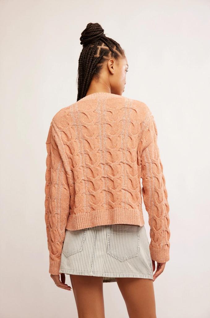 Free People Free People - Washed Cable V-neck Sweater