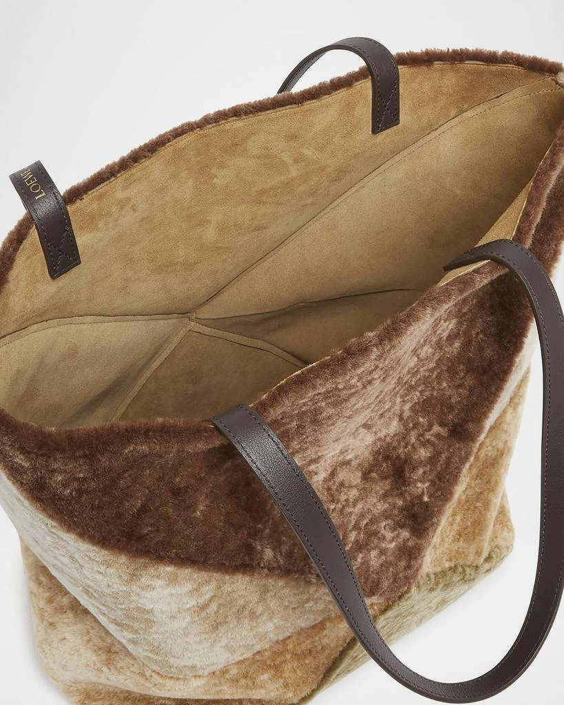 Loewe Puzzle Fold Large Sheep Shearling Fur Tote Bag 4