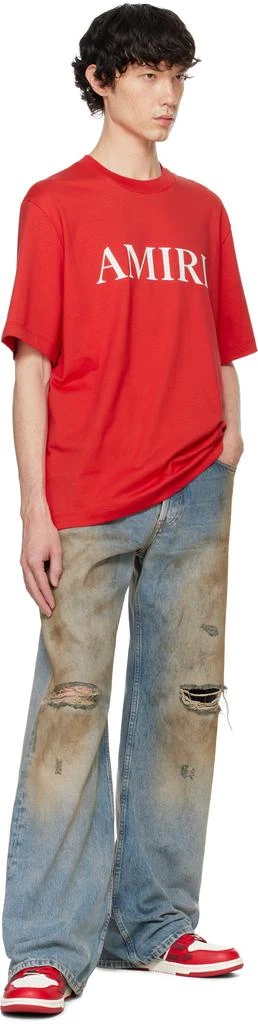 AMIRI Red 'Amiri' Core Logo T-shirt 4
