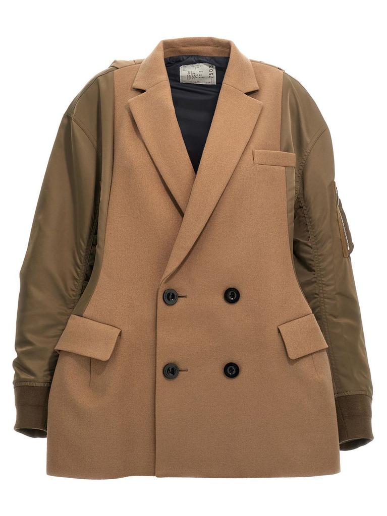 Shop Sacai 'Melton' Coat on Sale at BeyondStyle – Get 46