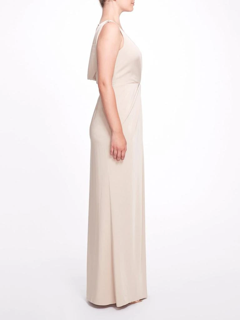 marchesa notte bridesmaid dresses -NWT Marchesa Notte Bridesmaid Matera Wrap Floral Gown Dress Dusty Blue Sz 6