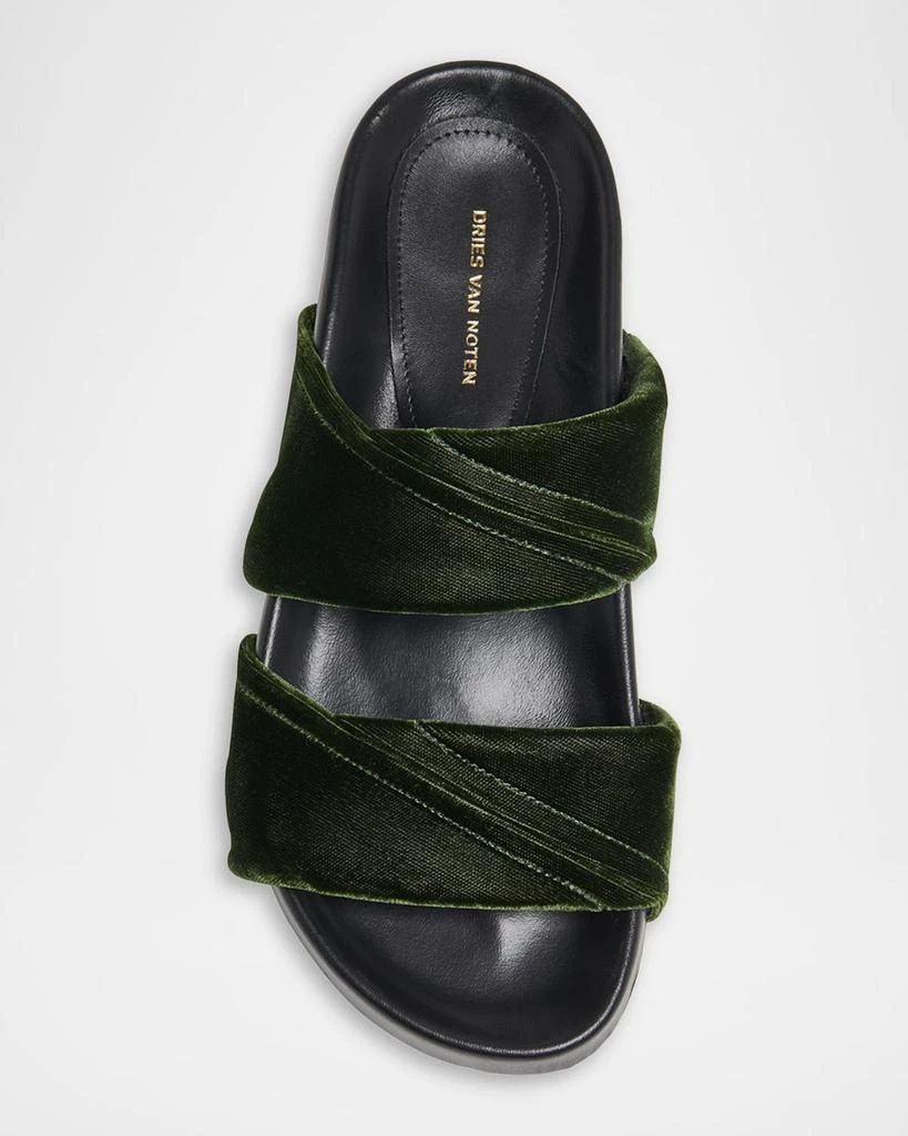 Dries Van Noten Velvet Platform Slide Sandals 4