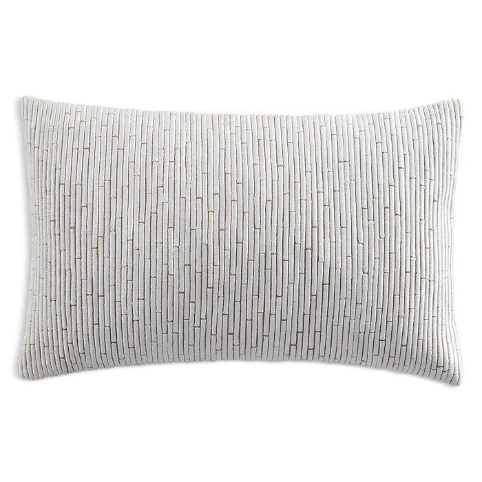 Donna Karan Home Embroidered Block Decorative Pillow, 11" x 22"