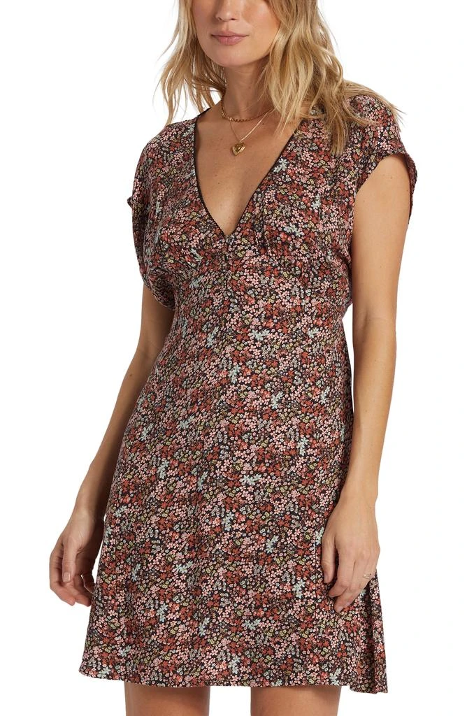 Billabong Bright Skies Button Front Crepe Minidress 4