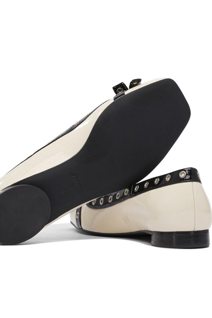 GANNI｜FLAT SHOES/LOAFERS (BLACK EYELETS BOW BALLERINA ( Black Eyelet Bow Ballerina Flats by GANNI on Sale