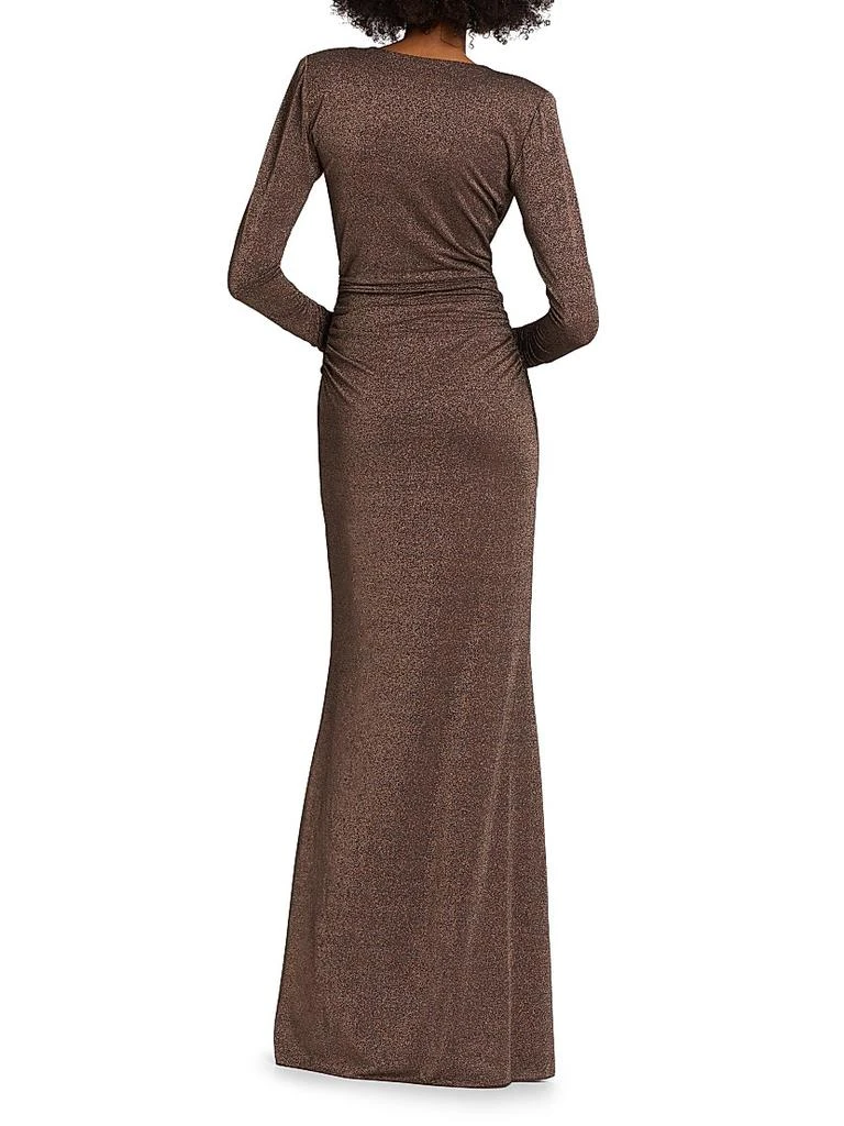 Chiara Boni Hajar Metallic Jersey Twist-Front Gown 5