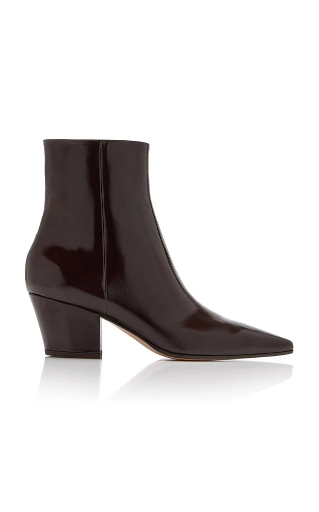 Gianvito Rossi Gianvito Rossi - Keinna Patent Leather Ankle Boots - Burgundy - IT 36 - Moda Operandi 1