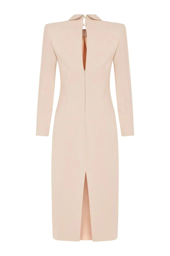 Nocturne Tie Neck Midi Dress with Shoulder Pad 2