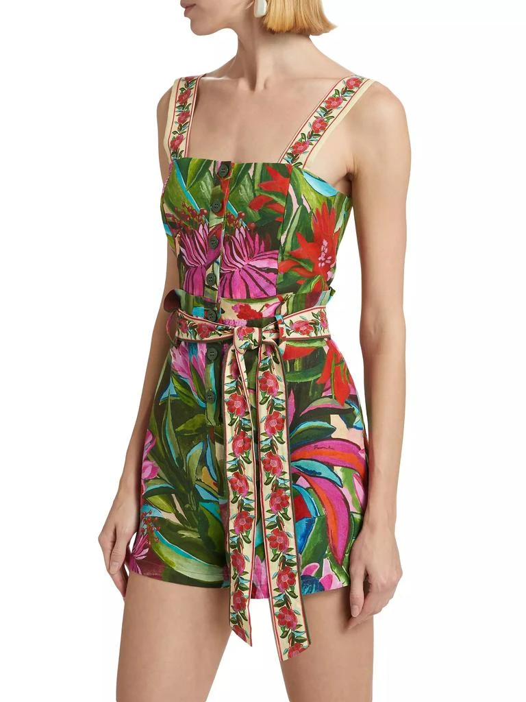 Farm Rio Jardin De Reve Floral Tie-Waist Romper 4