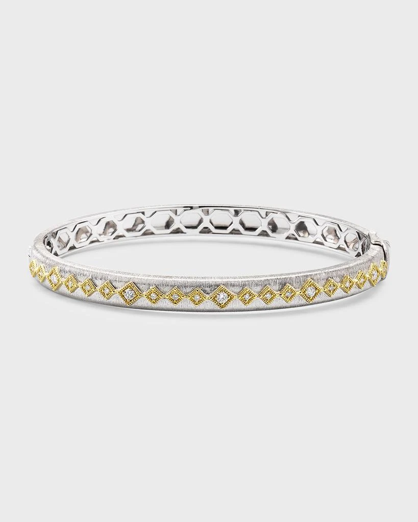 Jude Frances Mixed Metal Diamond Kite Milgrain Bangle 1