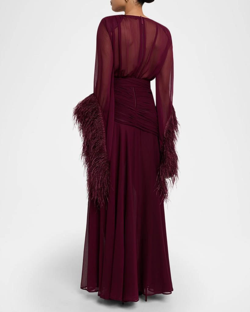 maxi dress chiffon Deep Green Chiffon Maxi Dress – Elegant V-Neck Empire Gown