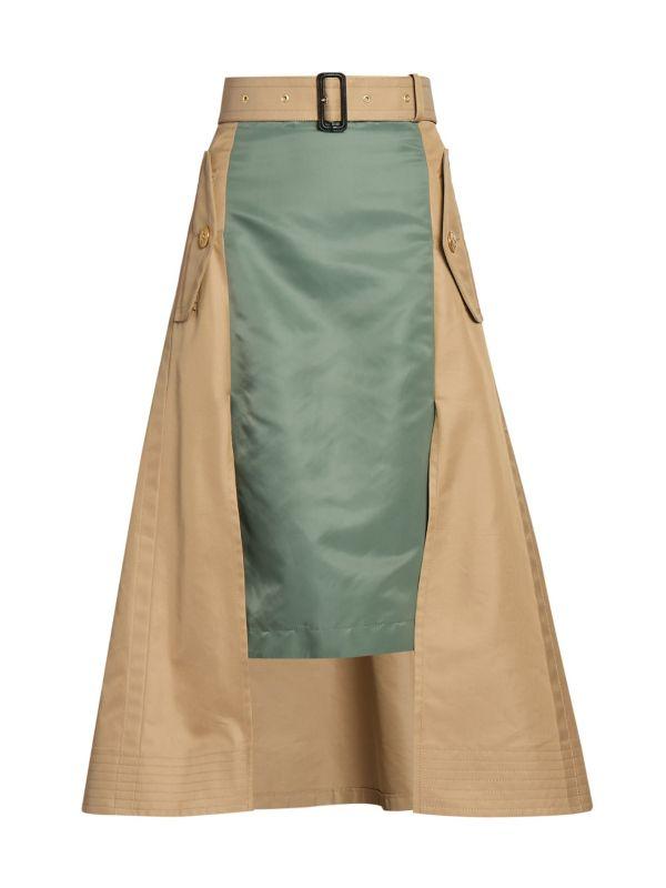Sacai Gabardine Twill Midi Skirt - Dresses & Skirts - Free