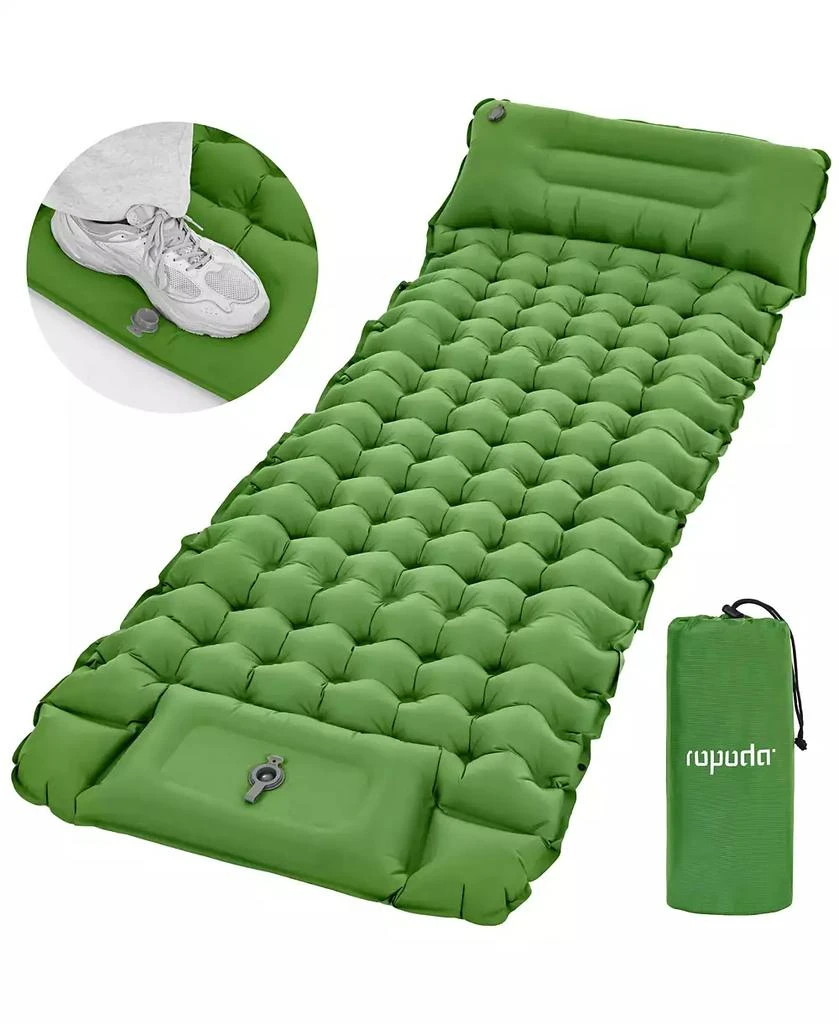 ROPODA Extra Thick Inflatable Sleeping Pad with Pillow, Camping Pad with Carrying Bag