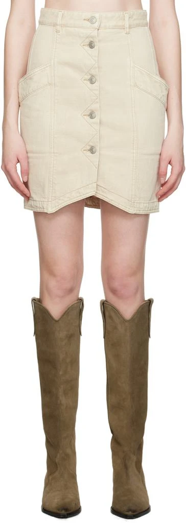 Isabel Marant Beige Sabel Denim Miniskirt 1