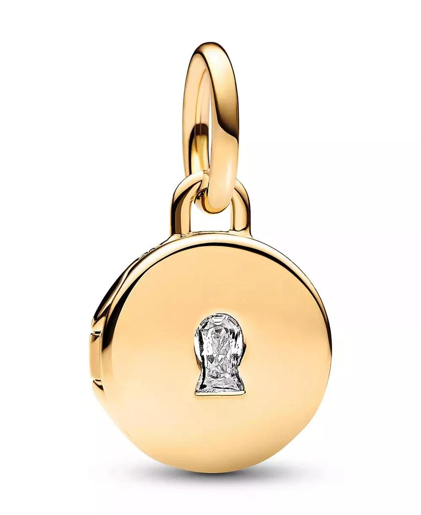 PANDORA Cubic Zirconia Key Hole Engravable Locket Dangle Charm