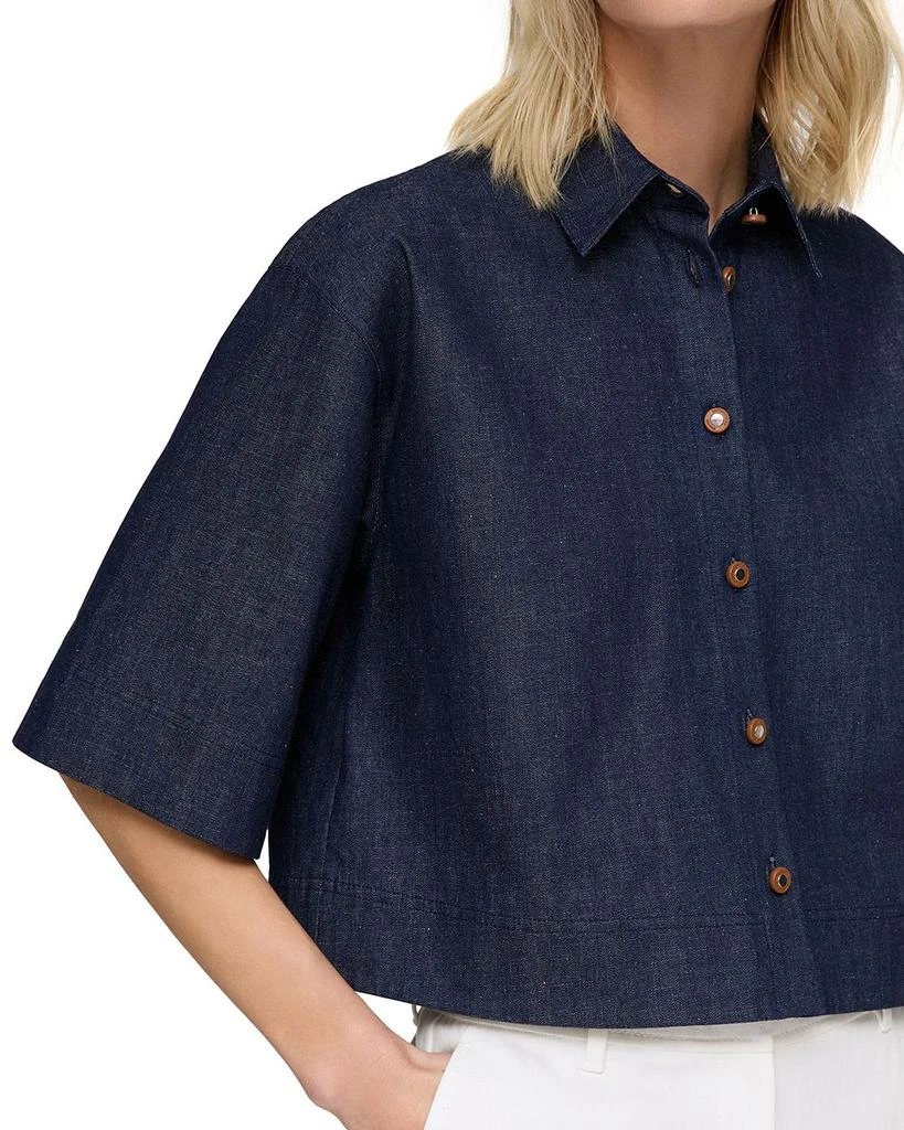 Lafayette 148 New York Button Front Cropped Top 4