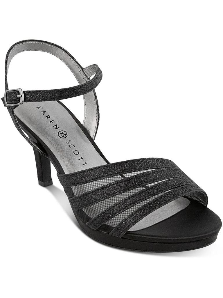 Karen Scott Darlaa Womens Metallic Glitter Ankle Strap