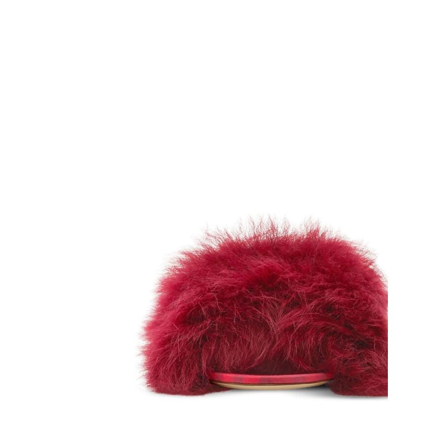 Burberry innie 65MM Heel Open-Toe Shearling Sandals