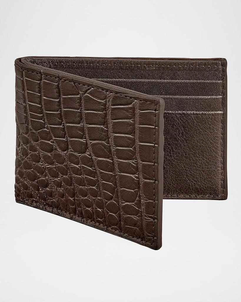 Graphic Image Men's Alligator Leather Slim Bifold Wallet 2