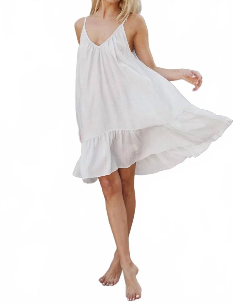 9seed St Tropez Ruffle Mini Dress In White 3