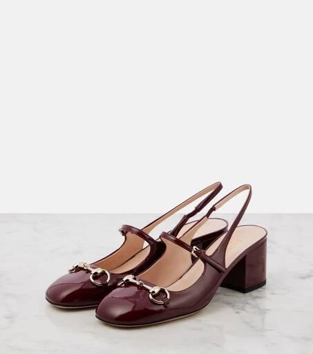 Gucci Horsebit patent leather slingback Mary Jane pumps 4