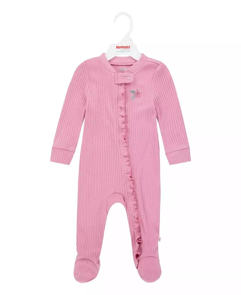 Huggies Baby Girls Organic Rib Coverall 3
