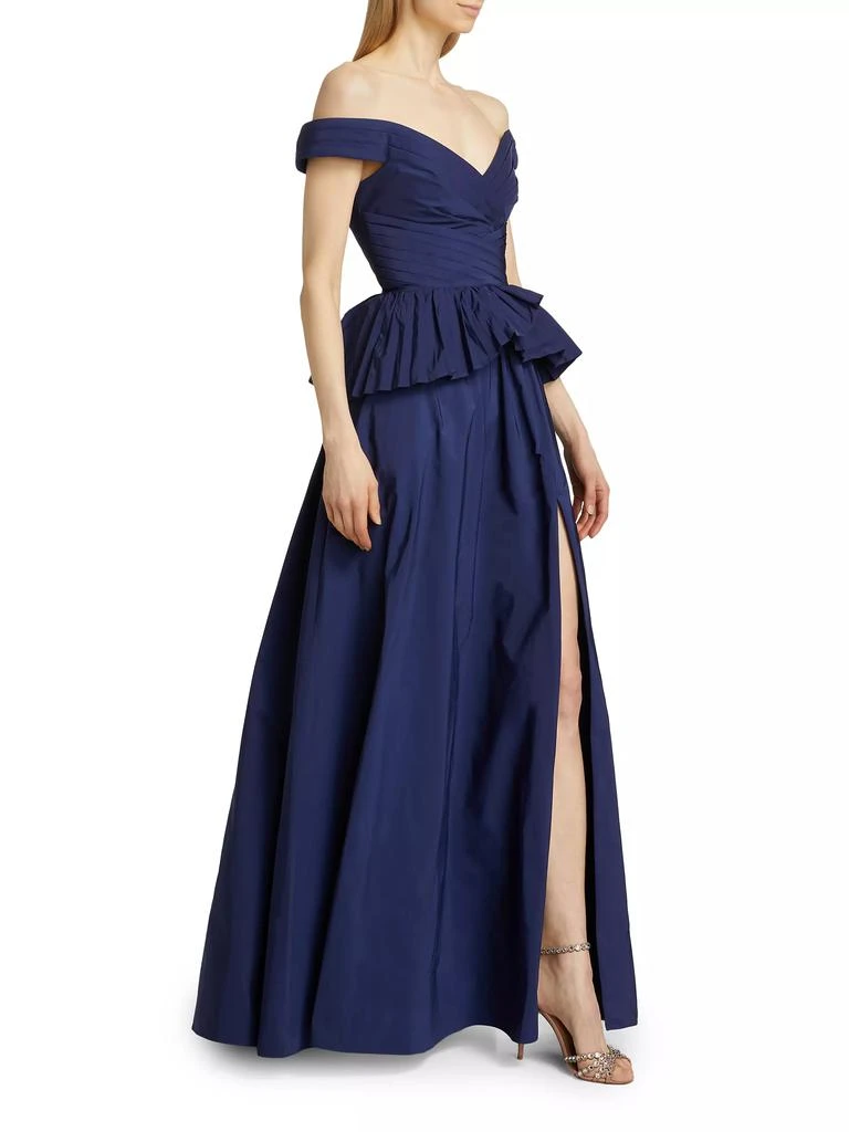 MARCHESA Off-the-Shoulder Peplum Ball Gown 2