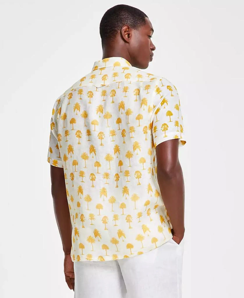 Club Room Men's Morocco Short Sleeve Palm Print Button-Front Linen Shirt, Created for Macy's 2