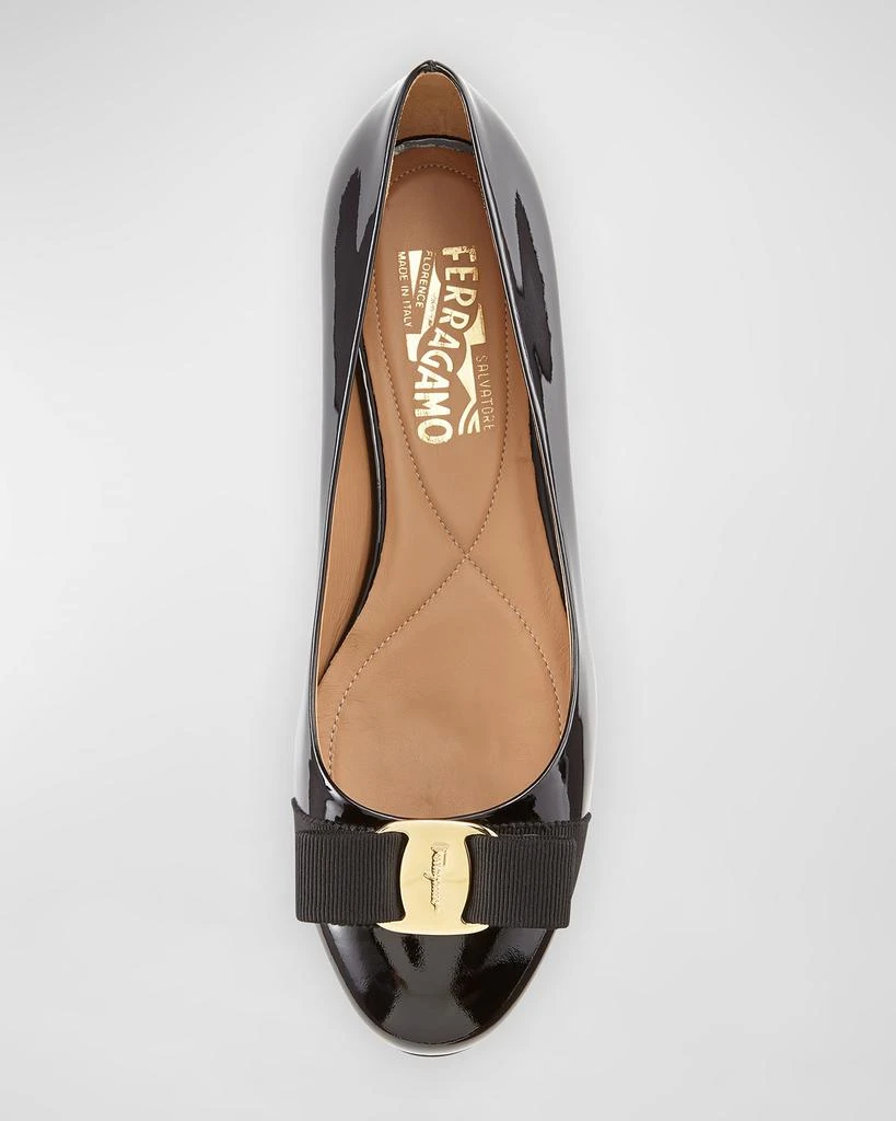 Salvatore Ferragamo Varina Patent Leather Bow Ballerina Flats 3