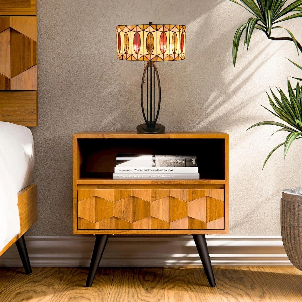 ChloeLighting Gimm Geometric Style 2-Light Table Lamp 15" Shade 3