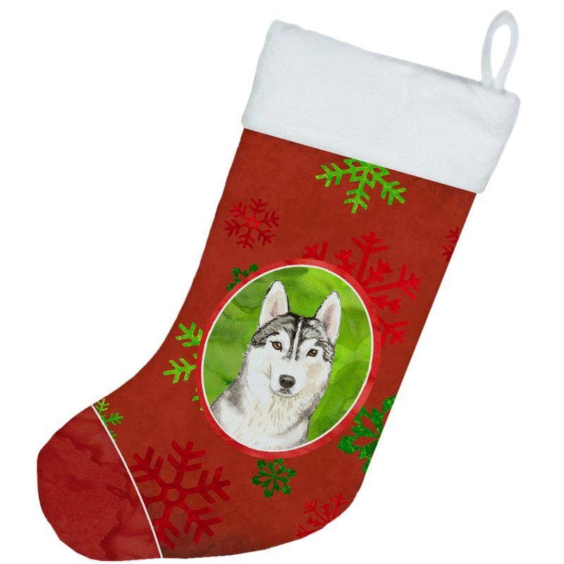 Caroline's Treasures Christmas Snowflakes Siberian Husky Christmas Stocking 2