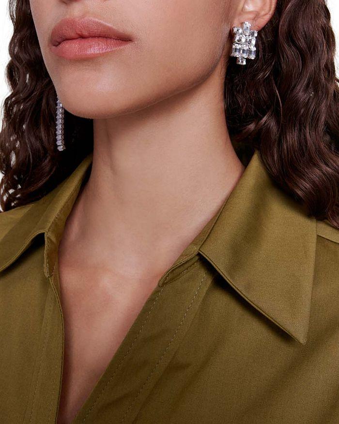 Maje Asymmetrical Cascade Crystal Earrings